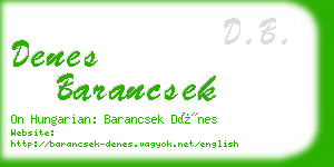 denes barancsek business card